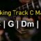 Rock Pop Backing Track C Major | C G Dm F | 80 BPM | Guitar Backing Track