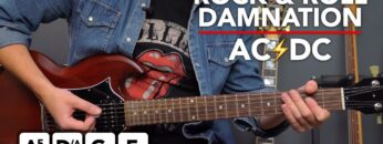 How to play Rock And Roll Damnation by AC/DC – EASY Guitar lesson tutorial