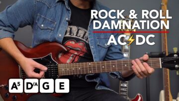 How to play Rock And Roll Damnation by AC/DC – EASY Guitar lesson tutorial